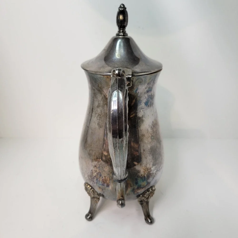 Leonard Silver Plated Coffee Pot Server‎ Vintage Ornate Floral Footed
